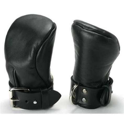 bondage fist|GENUINE LEATHER BONDAGE FIST MITTS / GLOVES .